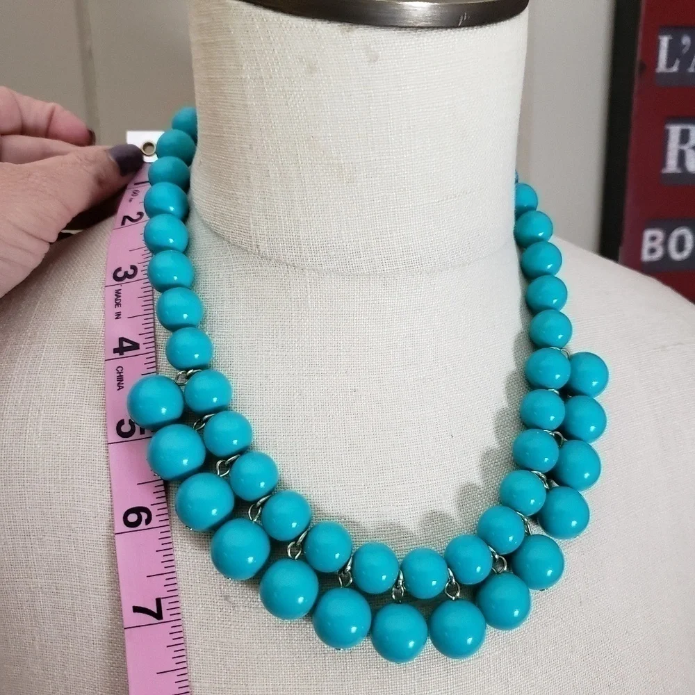 Vintage Turquoise blue statement necklace